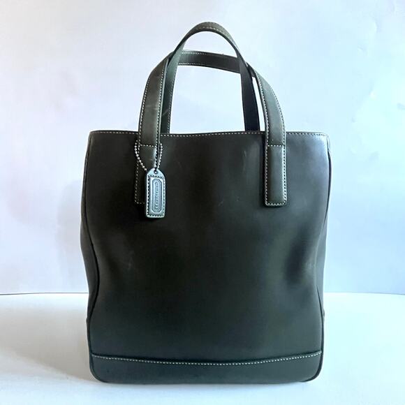 VINTAGE 2001 COACH!  Green Leather Satchel - Picture 1 of 10